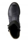 Lederimitat-Stiefelette schwarz-beige