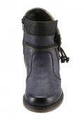 Lederimitat-Stiefelette schwarz-beige