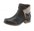 Lederimitat-Stiefelette schwarz-beige
