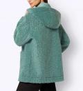 Lederimitat-Wendejacke mit Teddy-Fell jade