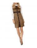 Lederimitatkleid cognac