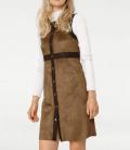 Lederimitatkleid cognac