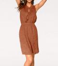 Lederimitatkleid terracota