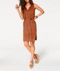 Lederimitatkleid terracota