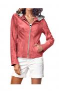 Lederjacke mit Jerseykapuze hummer