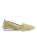 Lederslipper gelb-metallic