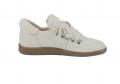 Ledersneaker mit Webpelz hellbeige