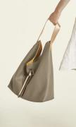 Ledertasche inkl.  Beautybag taupe-kupfer