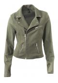 Leinen-Jersey-Bikerjacke khaki