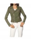 Leinen-Jersey-Bikerjacke khaki
