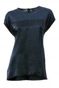 Leinen-Jersey-Seidenshirt marine