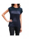 Leinen-Jersey-Seidenshirt marine