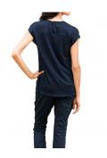 Leinen-Jersey-Seidenshirt marine