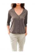Leinen-Seidenjacke taupe