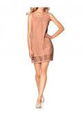 Leinen-Spitzenkleid apricot