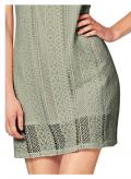 Leinen-Spitzenkleid mint-grau