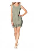 Leinen-Spitzenkleid mint-grau