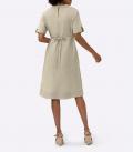 Leinenkleid mit Biesen beige