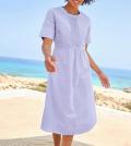 Leinenkleid mit Biesen flieder