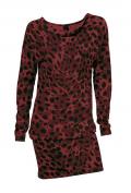 Leomuster-Strickkleid rot-schwarz Gr. 38