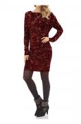 Leomuster-Strickkleid rot-schwarz Gr. 38