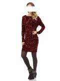 Leomuster-Strickkleid rot-schwarz Gr. 38