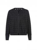 Lochmusterstickerei-Blouson schwarz