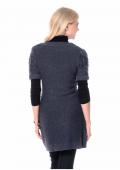 Long-Pullover blau melange