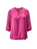 Longbluse mit Streifenbündchen fuchsia-papaya