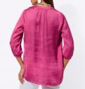 Longbluse mit Streifenbündchen fuchsia-papaya