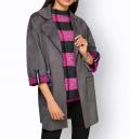 Longjacke in Doubleface-Optik anthrazit-magenta