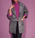 Longjacke in Doubleface-Optik anthrazit-magenta