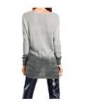 Longpullover mit Druck grau