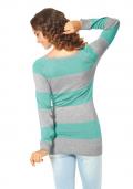 Longpullover türkis-grau