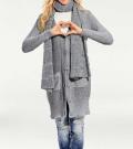 Longstrickjacke grau