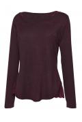 Luxus-Pullover mit Seide und Spitze aubergine