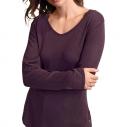 Luxus-Pullover mit Seide und Spitze aubergine