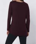 Luxus-Pullover mit Seide und Spitze aubergine