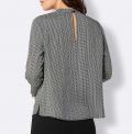 Lyocell-Druckbluse mit Rüschen ecru-schwarz