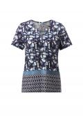 Lyocell-Druckshirt mittelblau-marine