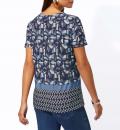 Lyocell-Druckshirt mittelblau-marine