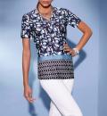 Lyocell-Druckshirt mittelblau-marine