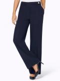 Lyocell-Hose mit weitem Bein marine