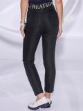 Lyocell-Hose mitJacquard-Schriftzug am Bund schwarz