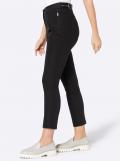 Lyocell-Hose mitJacquard-Schriftzug am Bund schwarz
