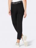 Lyocell-Hose mitJacquard-Schriftzug am Bund schwarz