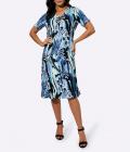 Lyocell-Jersey-Druckkleid blau-gemustert