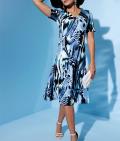 Lyocell-Jersey-Druckkleid blau-gemustert