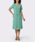 Lyocell-Kleid mitBiesen und Spitzenborte salbei