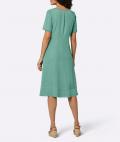 Lyocell-Kleid mitBiesen und Spitzenborte salbei